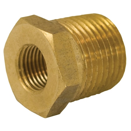 Jones Stephens 1/2in. x 1/8in. Yellow Brass Hex Bushing P11082